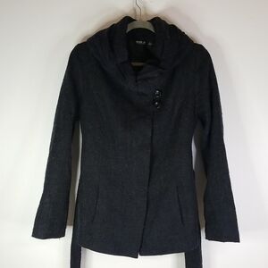 Allen B by Allen Schwartz Black Wool Coat Medium